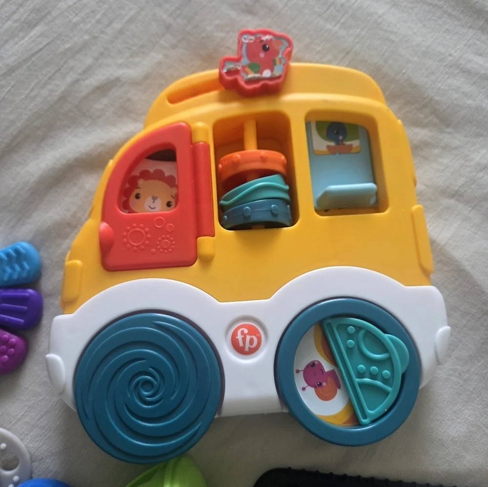 Colorful Kids Toy Set with School Bus and Accessories